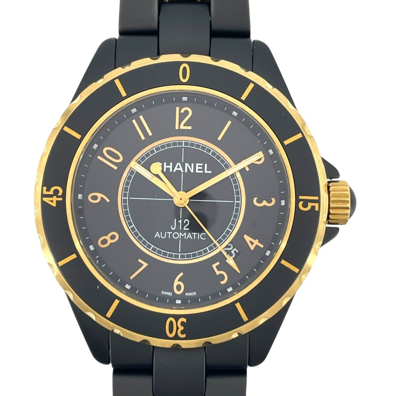 シャネル CHANEL J12 キャリバー3125 42MM H2918 ブラック YG/SS 自動巻き メンズ 腕時計