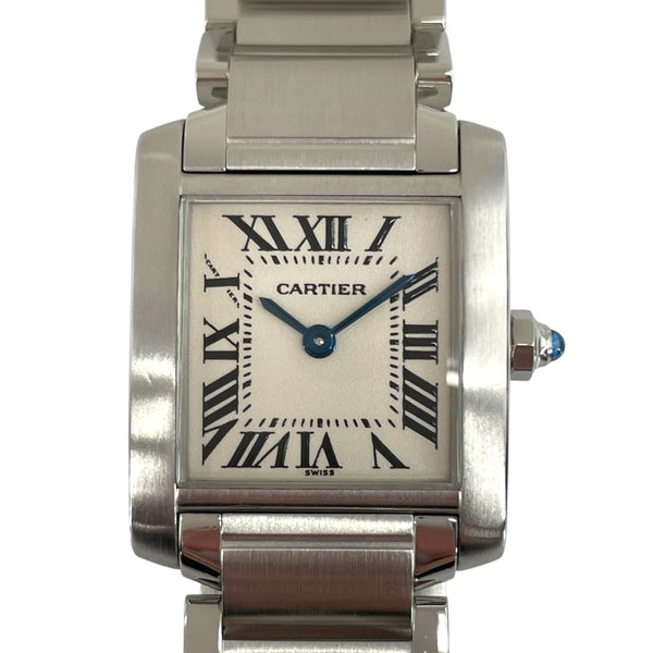 カルティエ Cartier タンクフランセーズ SM W51008Q3 アイボリー SS クオーツ レディース 腕時計