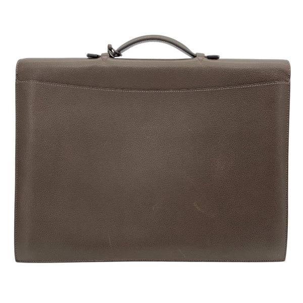 エルメス HERMES サックアデペッシュ41 □M刻 ショコラ SV金具 トゴ メンズ ブリーフケース