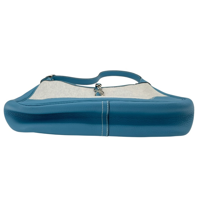 エルメス HERMES トリム31 □B刻 ブルージーン SV金具 トワルアッシュ/トリヨン レディース ショルダーバッグ