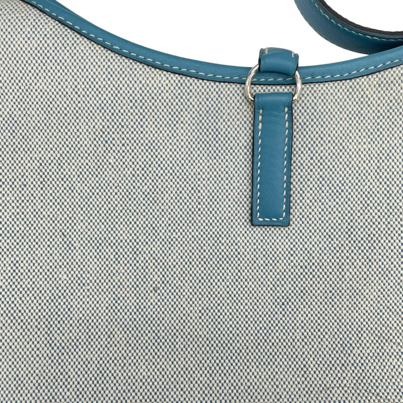 エルメス HERMES トリム31 □B刻 ブルージーン SV金具 トワルアッシュ/トリヨン レディース ショルダーバッグ
