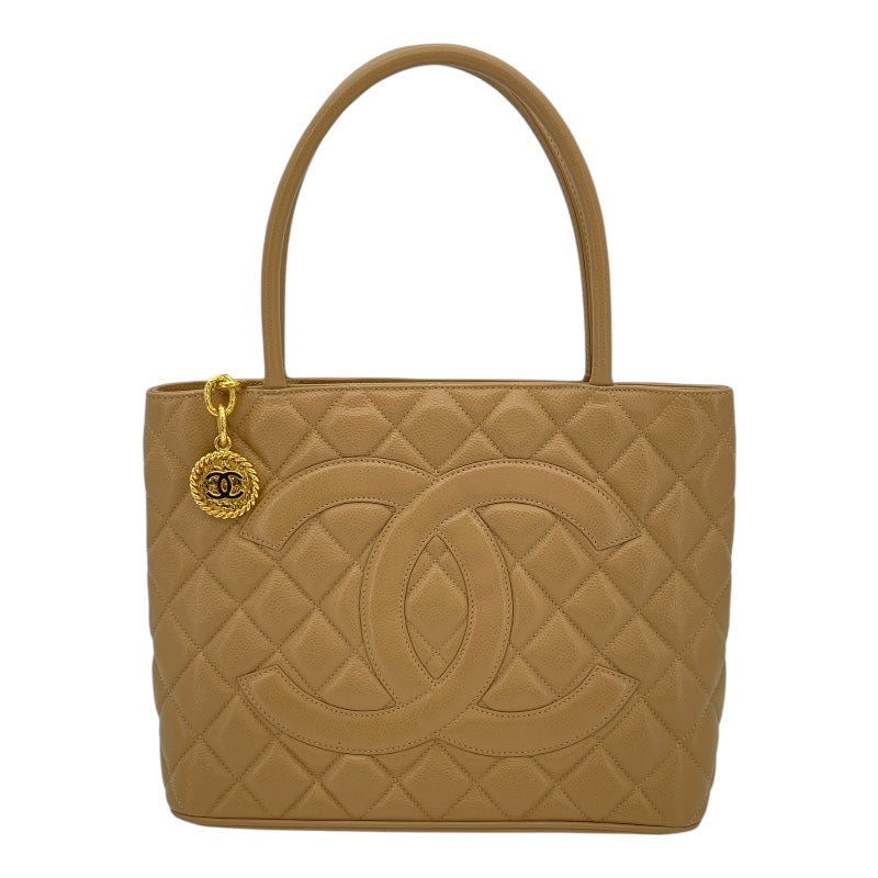 シャネル CHANEL 復刻トート A01804 7番台 ベージュ GD金具 キャビアスキン レディース トートバッグ