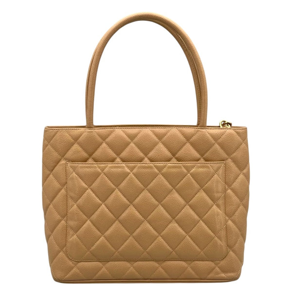 シャネル CHANEL 復刻トート A01804 7番台 ベージュ GD金具 キャビアスキン レディース ハンドバッグ