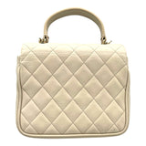 シャネル CHANEL マトラッセ トップ ハンドル 25番台 アイボリー GD金具 ラムスキン レディース ショルダーバッグ