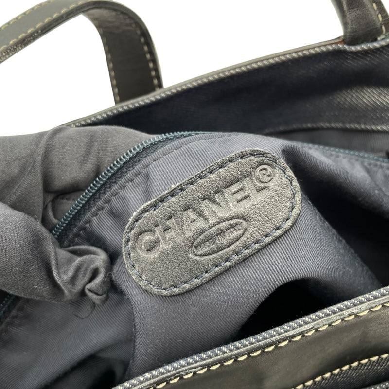シャネル CHANEL トートバッグ 6番台 ブルーxブラック デニム レディース トートバッグ