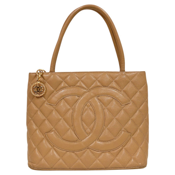 シャネル CHANEL 復刻トート A01804 ベージュ キャビア レディース ショルダーバッグ
