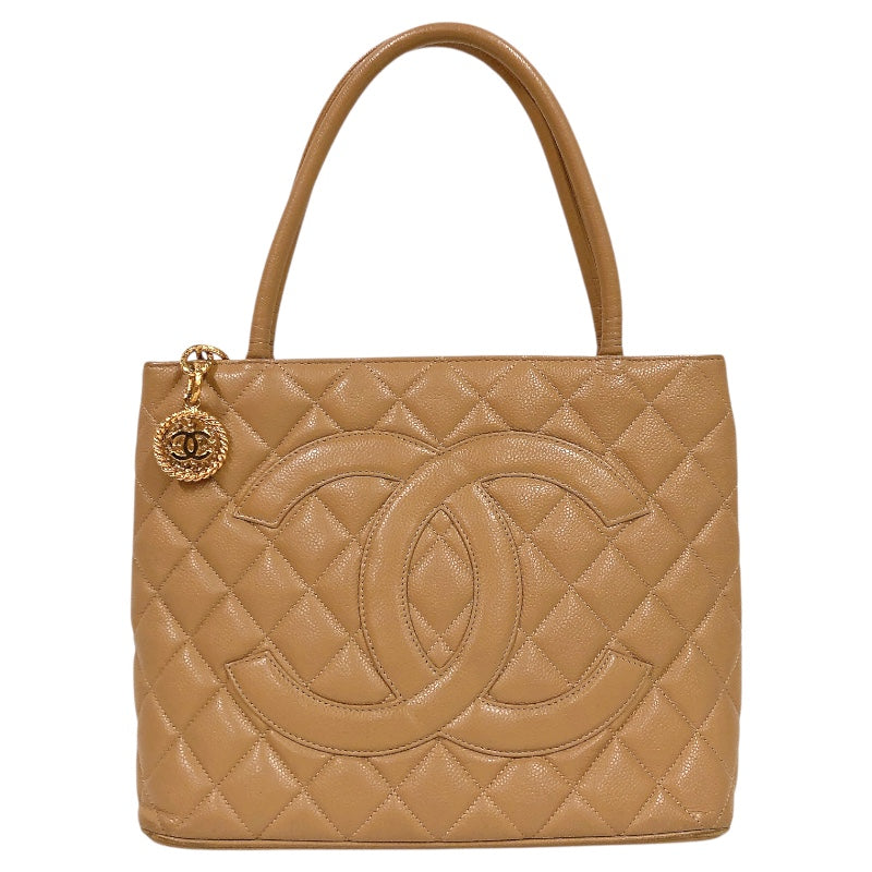 シャネル CHANEL 復刻トート A01804 ベージュ キャビア レディース ショルダーバッグ