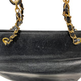 シャネル CHANEL ココマークチェーントート ブラック/ゴールド金具 キャビア レディース トートバッグ