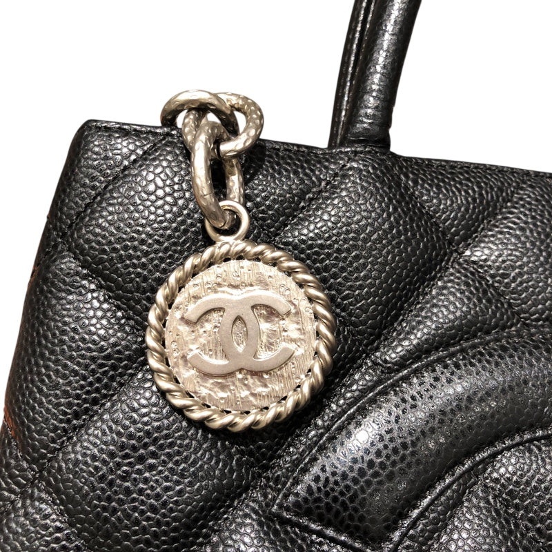 シャネル CHANEL 復刻トート A01804 ブラック　シルバー金具 キャビア レディース ハンドバッグ