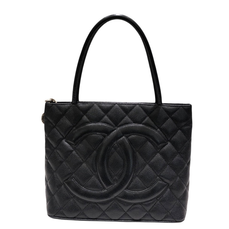 シャネル CHANEL 復刻トート A01804 ブラック　シルバー金具 キャビア レディース ハンドバッグ