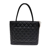 シャネル CHANEL 復刻トート A01804 ブラック　シルバー金具 キャビア レディース ハンドバッグ