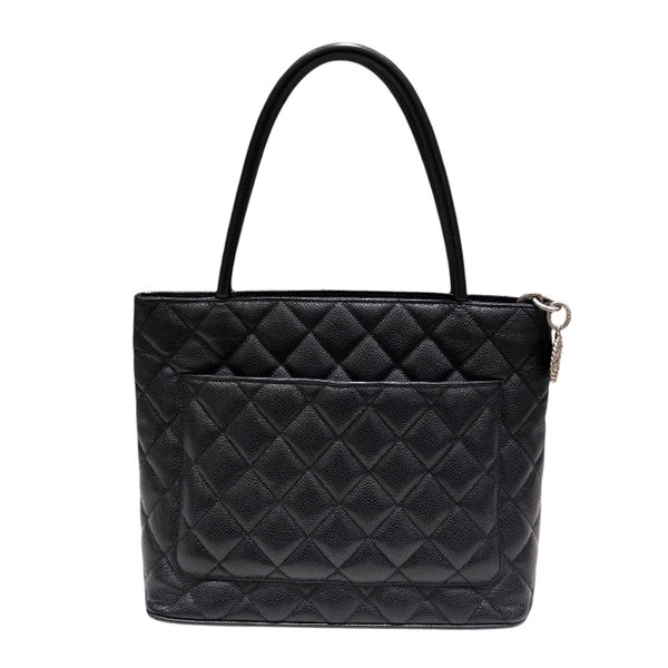 シャネル CHANEL 復刻トート A01804 ブラック　シルバー金具 キャビア レディース ハンドバッグ