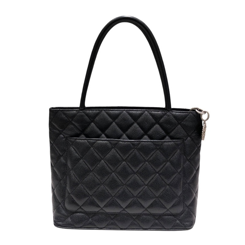 シャネル CHANEL 復刻トート A01804 ブラック　シルバー金具 キャビア レディース ハンドバッグ