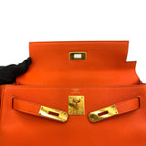 エルメス HERMES ケリー28 内縫い T刻 オレンジポピー GD金具 トゴ レディース ハンドバッグ