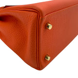 エルメス HERMES ケリー28 内縫い T刻 オレンジポピー GD金具 トゴ レディース ハンドバッグ