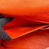 エルメス HERMES ケリー28 内縫い T刻 オレンジポピー GD金具 トゴ レディース ハンドバッグ