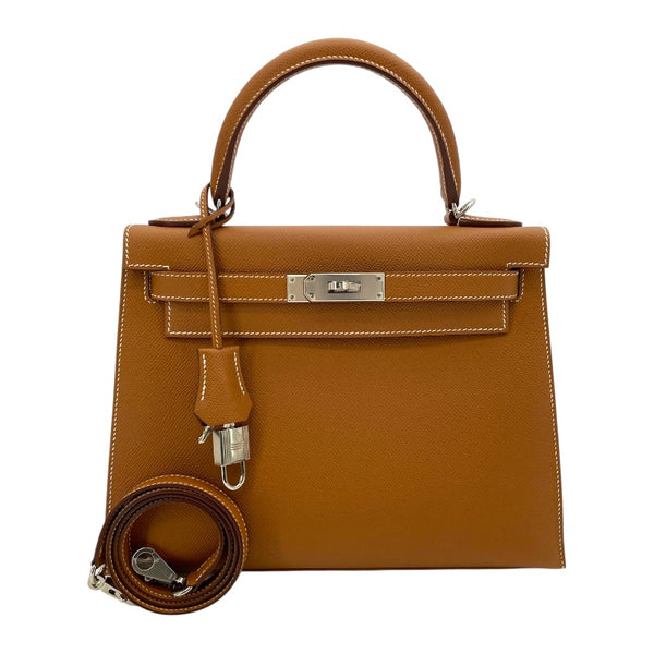 エルメス HERMES ケリー28 外縫い U刻 ゴールド SV金具 エプソン レディース ハンドバッグ
