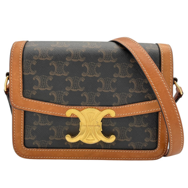 セリーヌ CELINE ティーントリオンフショルダー 188882 タン PVC/レザー レディース ショルダーバッグ