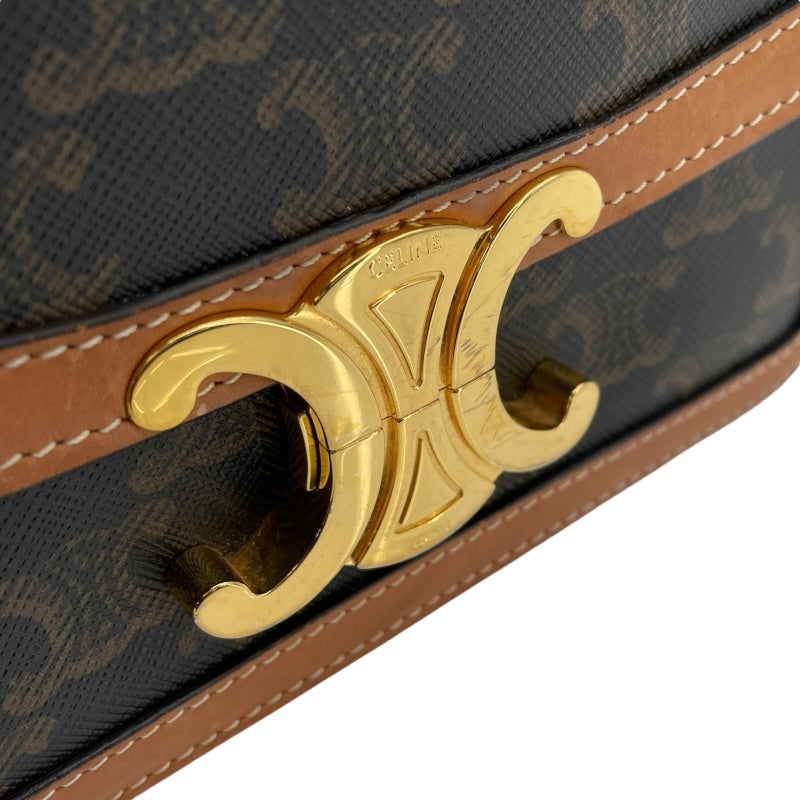 セリーヌ CELINE ティーントリオンフショルダー 188882 タン PVC/レザー レディース ショルダーバッグ