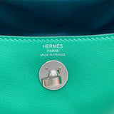 エルメス HERMES リンディミニ ヴェルソ Z刻 ミント・ヴェールボスフォール SV金具 スイフト レディース ショルダーバッグ