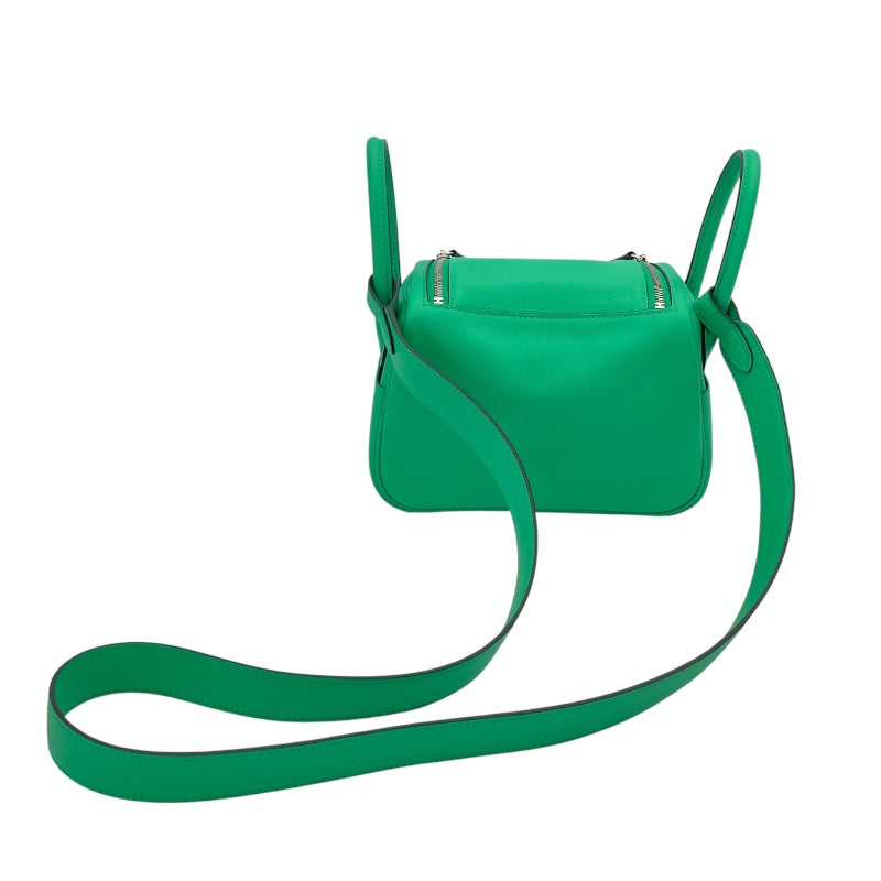 エルメス HERMES リンディミニ ヴェルソ Z刻 ミント・ヴェールボスフォール SV金具 スイフト レディース ショルダーバッグ