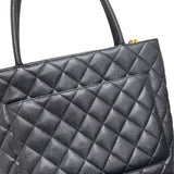 シャネル CHANEL 復刻トート A01804 ブラック キャビアスキン レディース ハンドバッグ