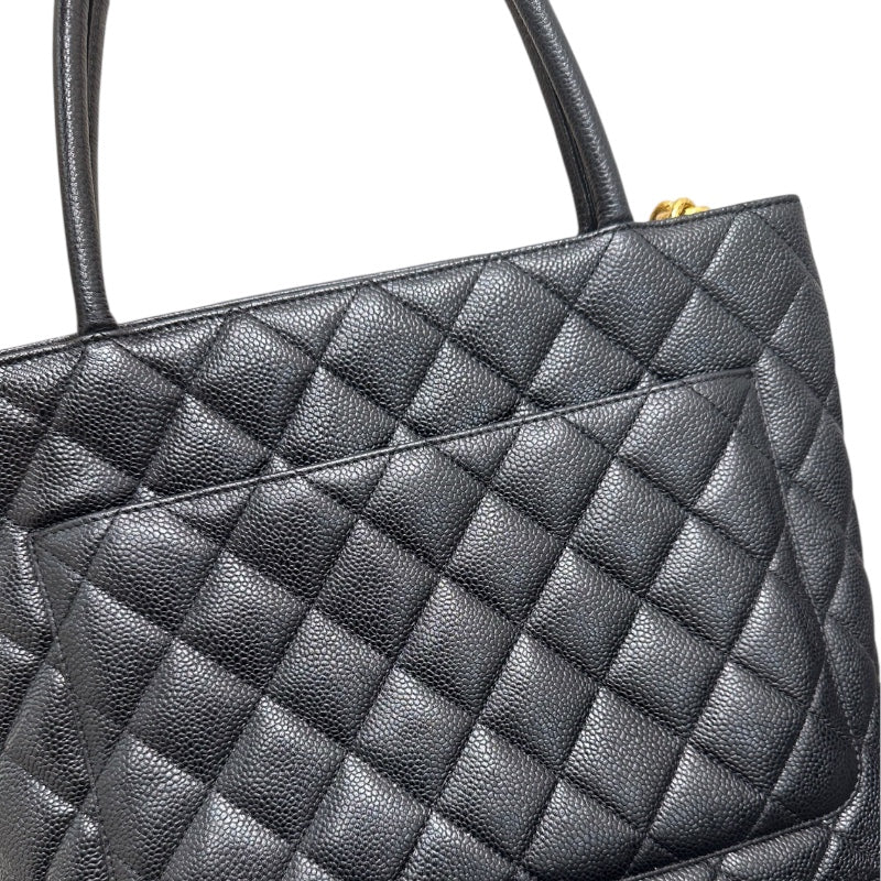 シャネル CHANEL 復刻トート A01804 ブラック キャビアスキン レディース ハンドバッグ