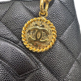 シャネル CHANEL 復刻トート A01804 ブラック キャビアスキン レディース ハンドバッグ