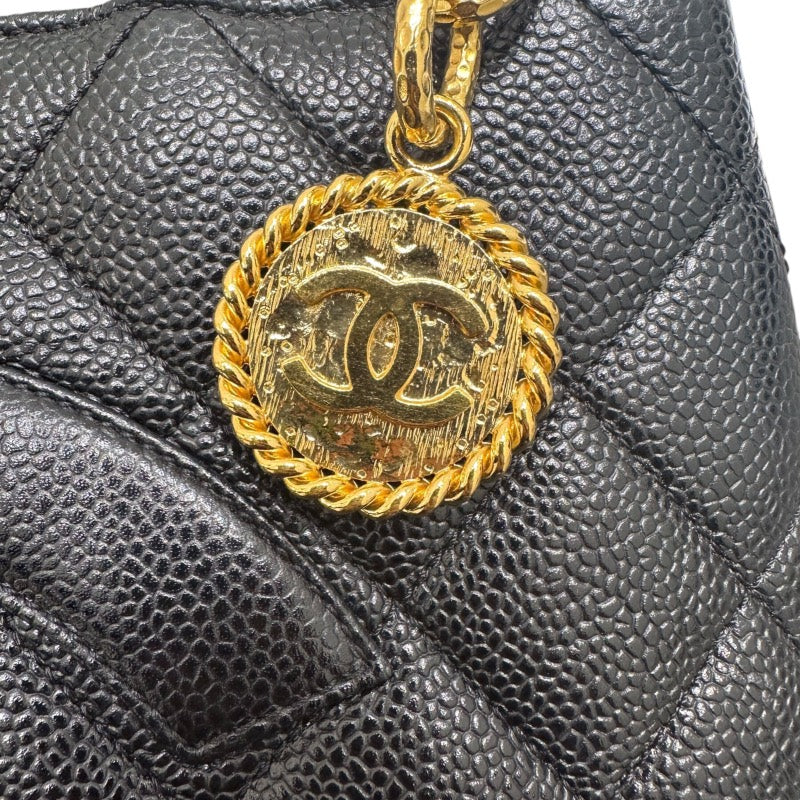 シャネル CHANEL 復刻トート A01804 ブラック キャビアスキン レディース ハンドバッグ