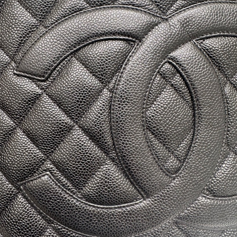 シャネル CHANEL 復刻トート A01804 ブラック キャビアスキン レディース ハンドバッグ