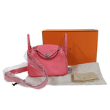 エルメス HERMES リンディミニ W刻印　(2024年製) ローズアザレ シルバー金具 トリヨンクレマンス レディース ショルダーバッグ