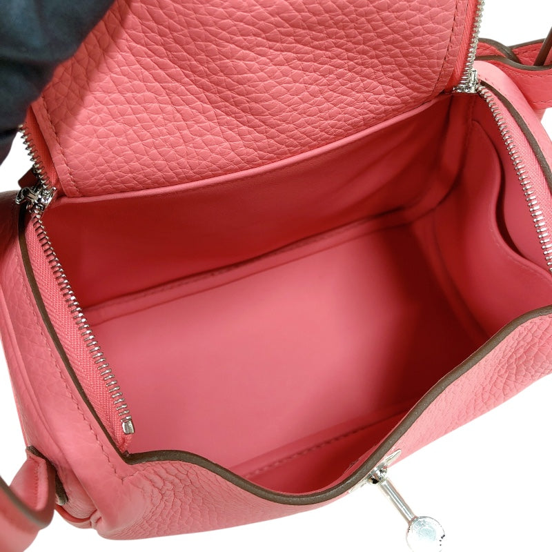 エルメス HERMES リンディミニ W刻印　(2024年製) ローズアザレ シルバー金具 トリヨンクレマンス レディース ショルダーバッグ