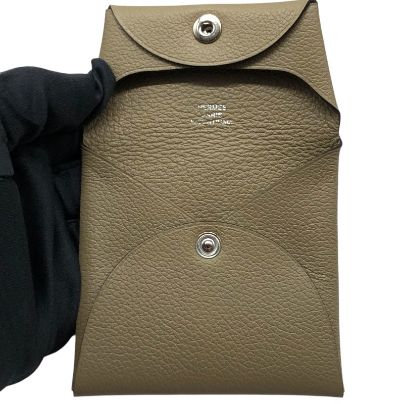 エルメス HERMES バスティア W刻 ベージュマルファ エバーカラー レディース コインケース