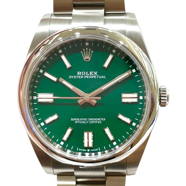 ロレックス ROLEX オイスターパーペチュアル41 124300 グリーン SS 自動巻き メンズ 腕時計