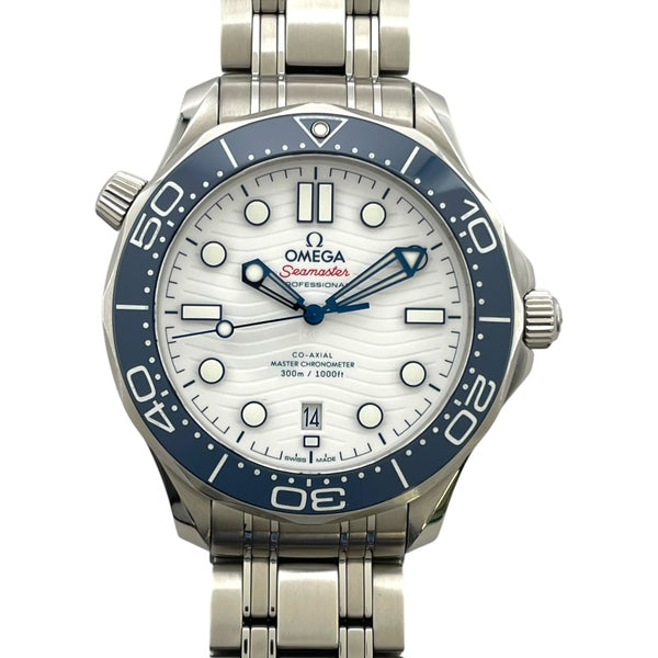 オメガ OMEGA シーマスター ダイバー300M コーアクシャル マスタークロノメーター 522.30.42.20.04.001 ホワイト SS 自動巻き メンズ 腕時計