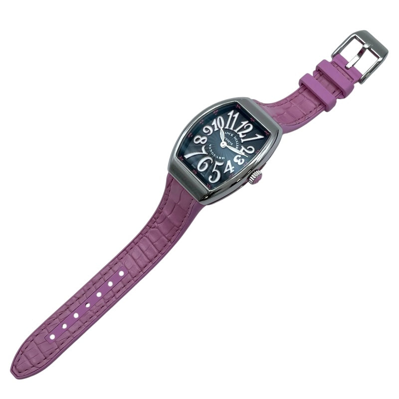 フランク・ミュラー FRANCK MULLER ヴァンガード V32QZACRS ブラック SS/ラバーベルト クオーツ メンズ 腕時計