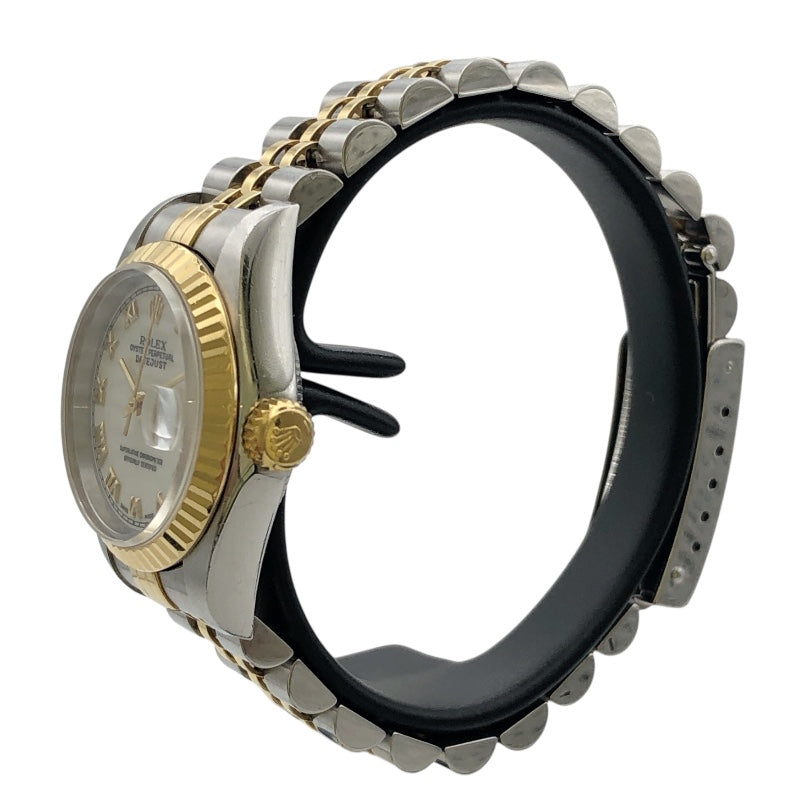 ロレックス ROLEX デイトジャスト 69173 ホワイト K18YG/SS レディース 腕時計