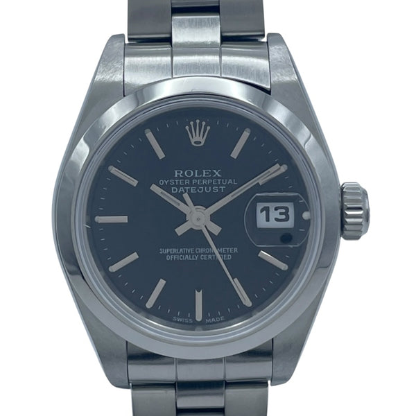 ロレックス ROLEX オイスターパーペチュアルデイト 79160 ブラック SS レディース 腕時計