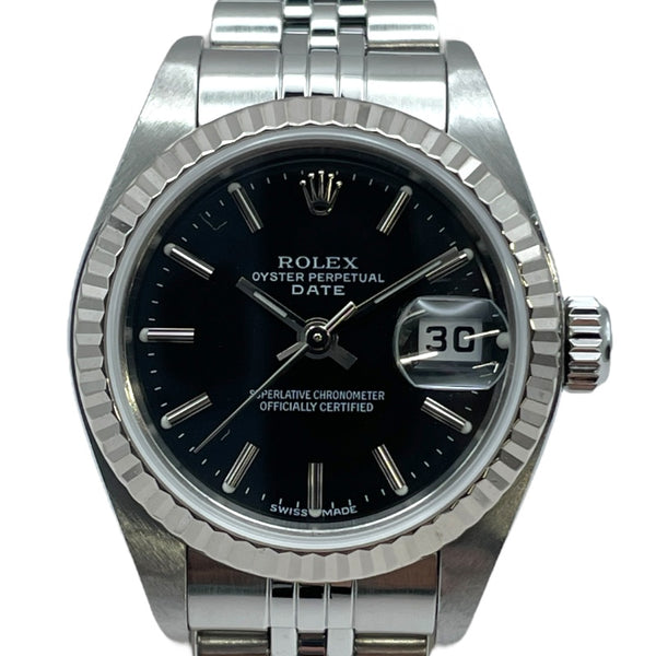 ロレックス ROLEX デイトジャスト 79174 ブラック WG/SS 自動巻き レディース 腕時計