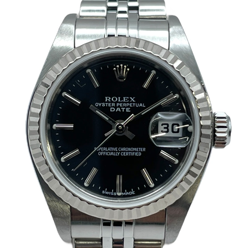 ロレックス ROLEX デイトジャスト 79174 ブラック WG/SS 自動巻き レディース 腕時計