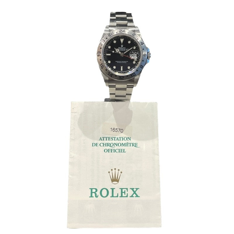 ロレックス ROLEX エクスプローラー2　A番 16570 ブラック SS 自動巻き メンズ 腕時計