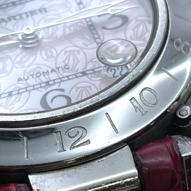 カルティエ Cartier パシャC メリディアン 2004年クリスマス限定モデル W3107099 ピンクシェル SS/革ベルト 自動巻き ユニセックス 腕時計