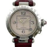 カルティエ Cartier パシャC メリディアン 2004年クリスマス限定モデル W3107099 ピンクシェル SS/革ベルト 自動巻き ユニセックス 腕時計
