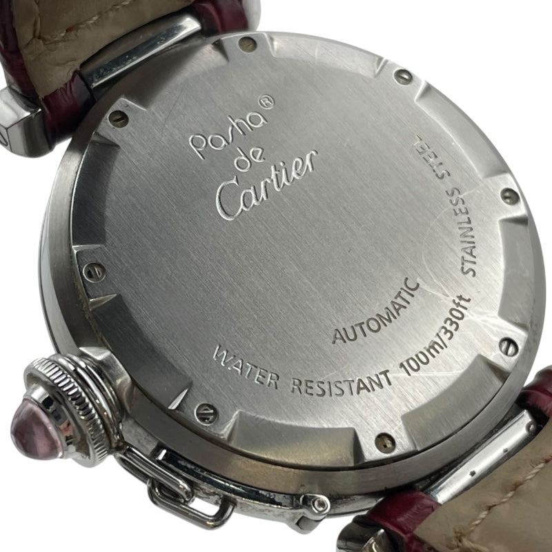 カルティエ Cartier パシャC メリディアン 2004年クリスマス限定モデル W3107099 ピンクシェル SS/革ベルト 自動巻き ユニセックス 腕時計