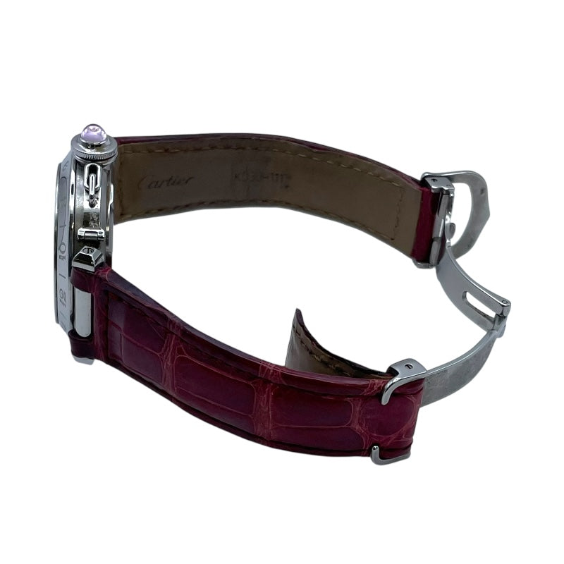 カルティエ Cartier パシャC メリディアン 2004年クリスマス限定モデル W3107099 ピンクシェル SS/革ベルト 自動巻き ユニセックス 腕時計
