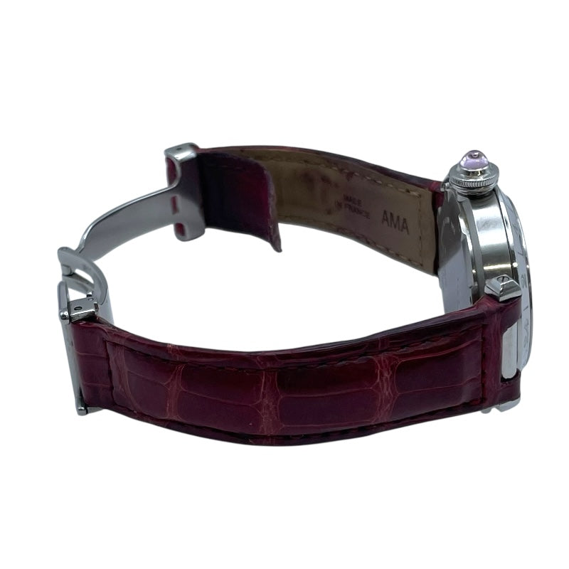 カルティエ Cartier パシャC メリディアン 2004年クリスマス限定モデル W3107099 ピンクシェル SS/革ベルト 自動巻き ユニセックス 腕時計