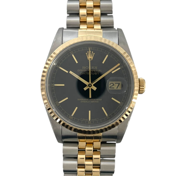 ロレックス ROLEX デイトジャスト36 16233 ブラック K18YG/SS メンズ 腕時計