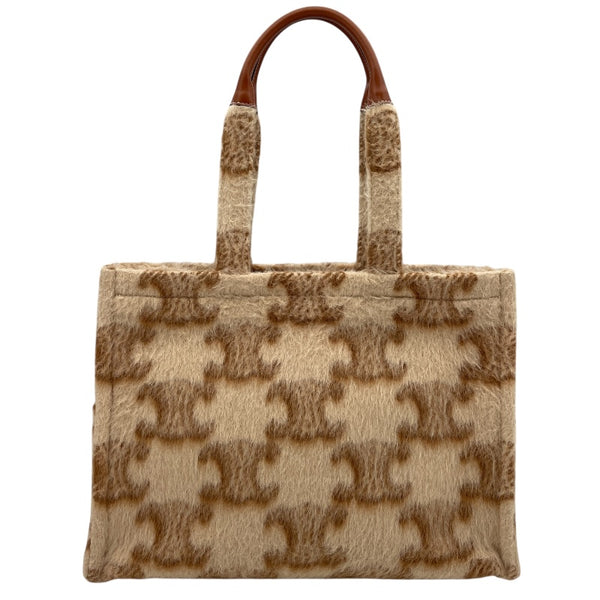 セリーヌ CELINE トリオンフ柄 トート ベージュ モヘア レディース トートバッグ