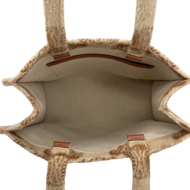 セリーヌ CELINE トリオンフ柄 トート ベージュ モヘア レディース