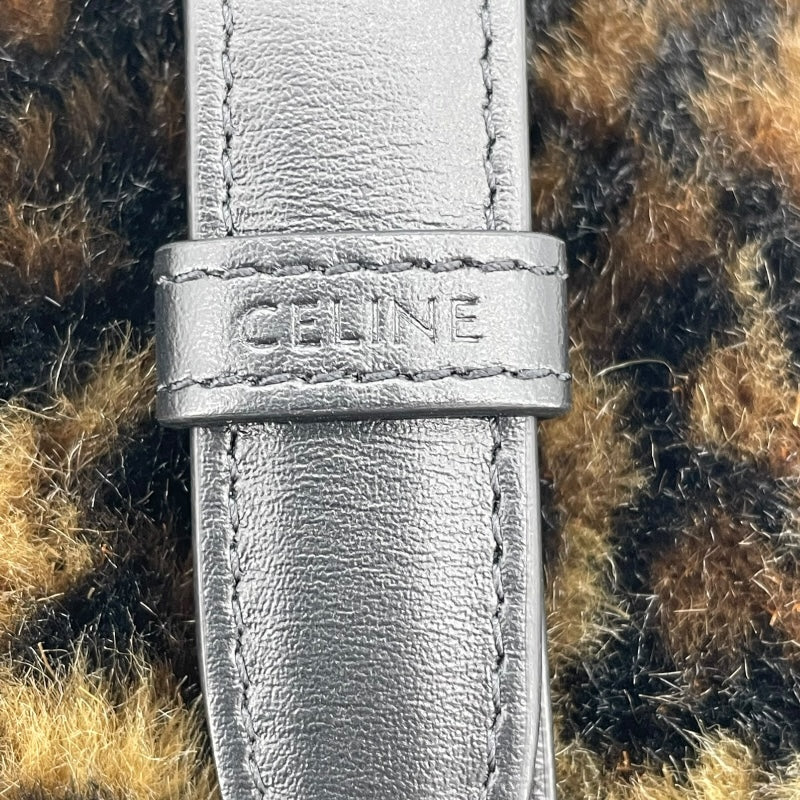 セリーヌ CELINE レオパード ショルダー ブラウン ファー レディース ショルダーバッグ